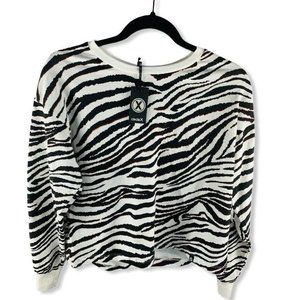 NWT CIRCLEX Zebra Print Long Sleeve Shirt L & XS